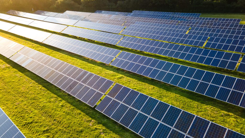 More Active Sun Solar power farm in the evening.