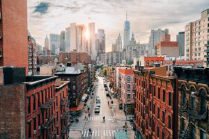 Lower Manhattan Cityscape - Chinatown district in New York City